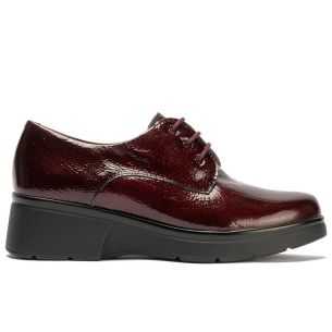 Pitillos - 10756 - BURDEOS - Blucher en Charol con cordones de mujer color burdeos - 1