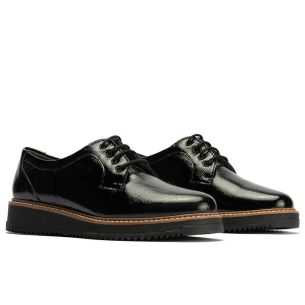 Pitillos - 10761 - NEGRO - Blucher en Charol con cordones de mujer color negro - 1 2