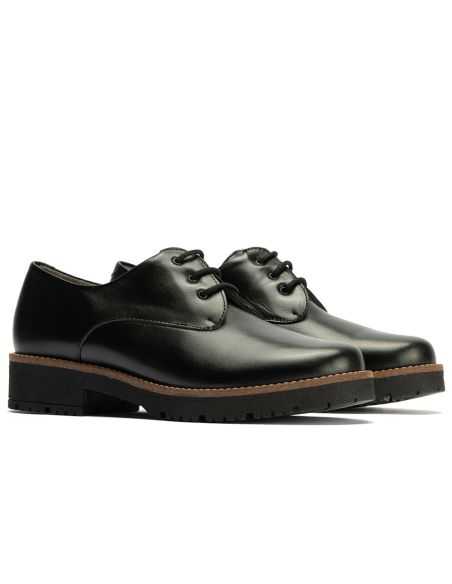 Pitillos - 10781 - NEGRO - Blucher en Napa con cordones de mujer color negro - 2