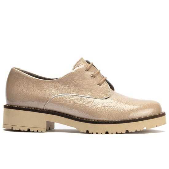 Pitillos - 10782 - PIEDRA - Blucher en Charol con cordones de mujer color piedra - 1