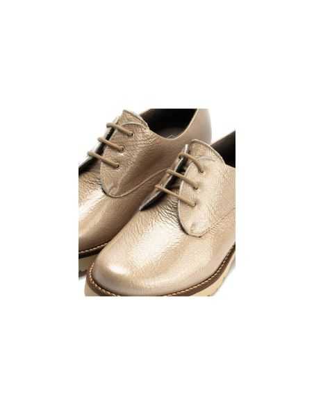 Pitillos - 10782 - PIEDRA - Blucher en Charol con cordones de mujer color piedra - 4