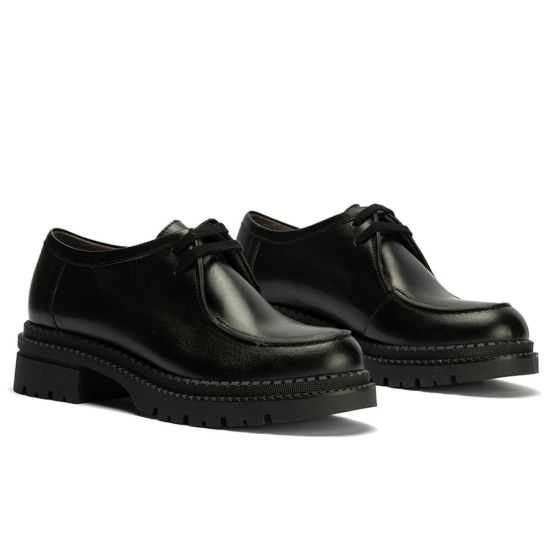 Pitillos - 10797 - NEGRO - Wallaby en Napa con cordones de mujer color negro - 2