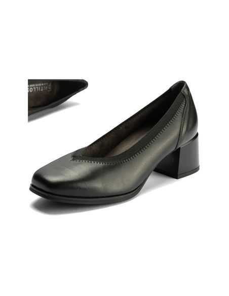 Pitillos - 10825 - NEGRO - Salón de Pico en Napa con Elásticos de mujer color negro - 4