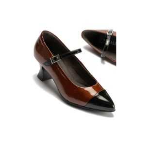 Pitillos - 10851 - NEGRO-CUER - Mercedes Bicolor en charol de mujer color negro/cuero - 1 2