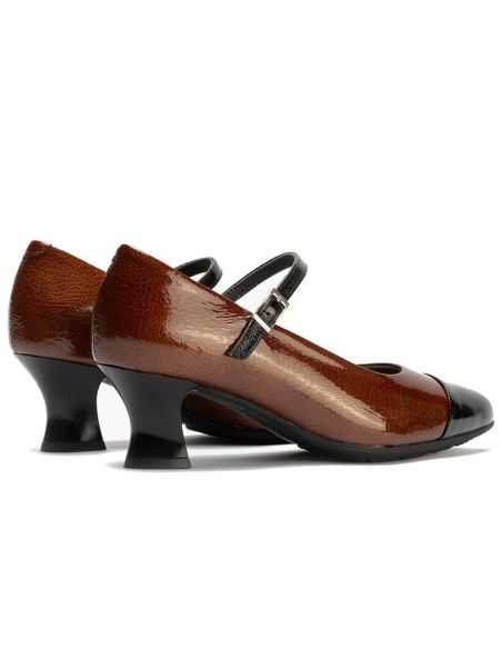 Pitillos - 10851 - NEGRO-CUER - Mercedes Bicolor en charol de mujer color negro/cuero - 5