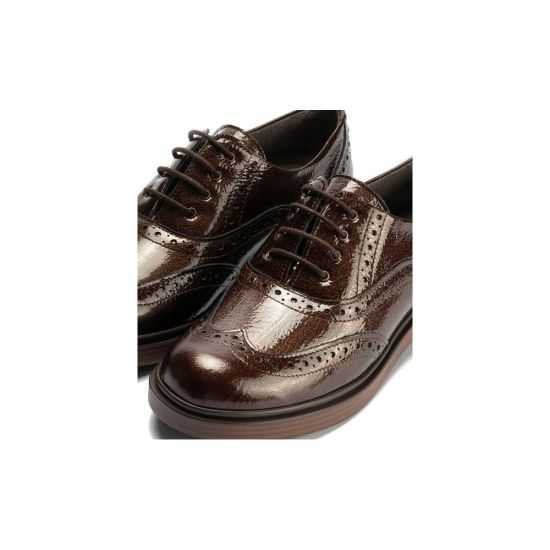 Pitillos - 10891 - MARRON - Ingles en Charol con cordones de mujer color marron - 4