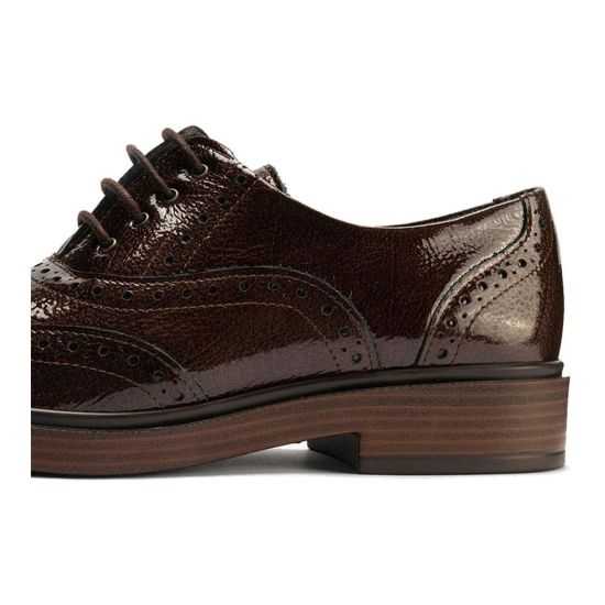 Pitillos - 10891 - MARRON - Ingles en Charol con cordones de mujer color marron - 5