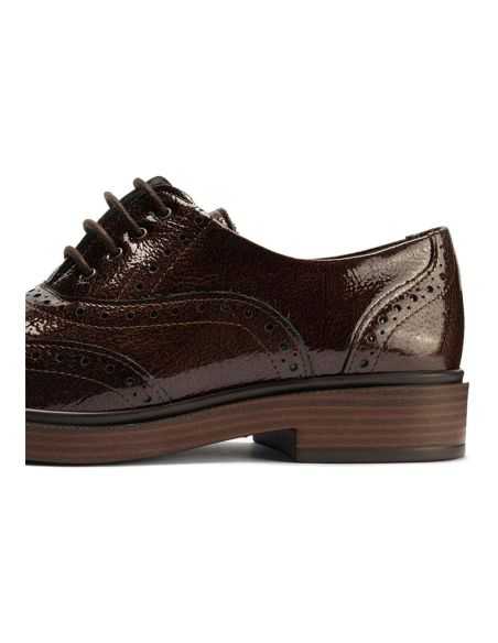 Pitillos - 10891 - MARRON - Ingles en Charol con cordones de mujer color marron - 5