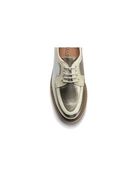 Pitillos - 11083 - PLATA - Zapato blucher con cordones y reflejos brillantes Plata - 5