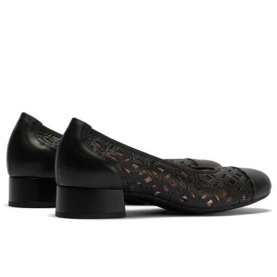 Pitillos - 11120 - NEGRO - Zapato salón con tacón bajo y punta redonda