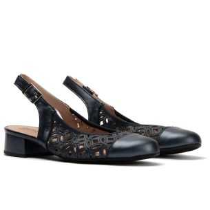 Pitillos - 11121 - MARINO - Zapato salón destalonado con tacón bajo y punta redonda 2