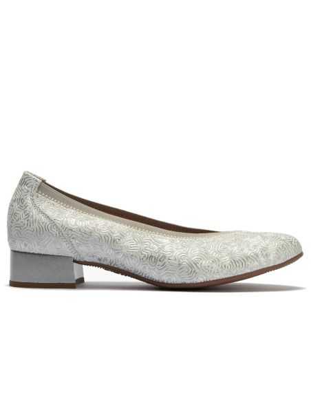 Pitillos - 11122 - PLATA - Zapato salón con ribete elástico