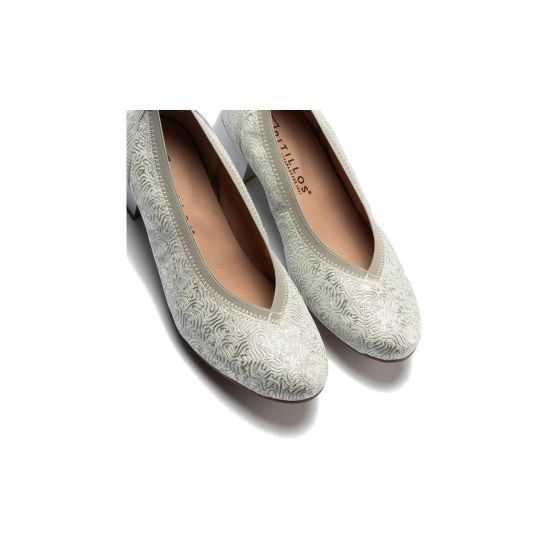 Pitillos - 11122 - PLATA - Zapato salón con ribete elástico