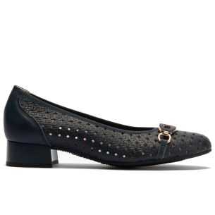 Pitillos - 11123 - MARINO - Zapato salón con adorno y tacón bajo