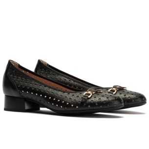 Pitillos - 11123 - NEGRO - Zapato salón con adorno y tacón bajo 2