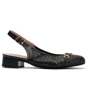 Pitillos - 11124 - MARINO - Zapato salón destalonado con adorno y tacón bajo