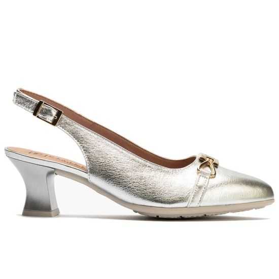 Pitillos - 11186 - PLATA - Zapato salón destalonado con tacón medio