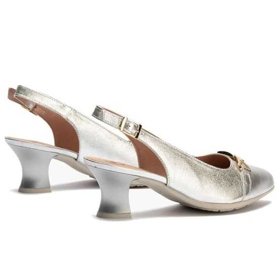 Pitillos - 11186 - PLATA - Zapato salón destalonado con tacón medio