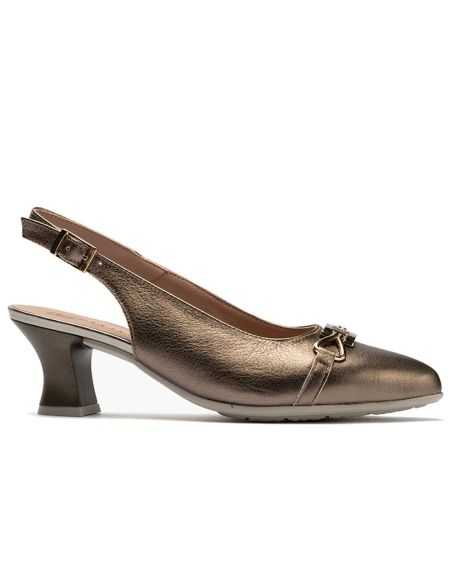 Pitillos - 11186 - BRONCE - Zapato salón destalonado con tacón medio