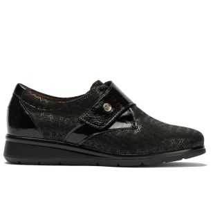 Pitillos - 11510 - NEGRO - Blucher de velcro combinado lycra con charol Negro - 1