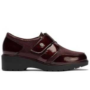 Pitillos - 11520 - BURDEOS - Blucher con velcro combinado charol con lycra Burdeos - 1