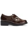 Pitillos - 11520 - MARRON - Blucher con velcro combinado charol con lycra Marrón - 1