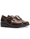 Pitillos - 11520 - MARRON - Blucher con velcro combinado charol con lycra Marrón - 2