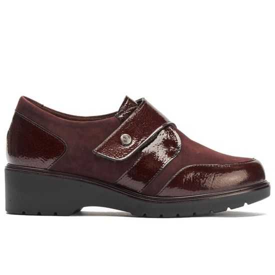 Pitillos - 11524 - BURDEOS - Blucher con velcro combinado charol con ante Burdeos - 1