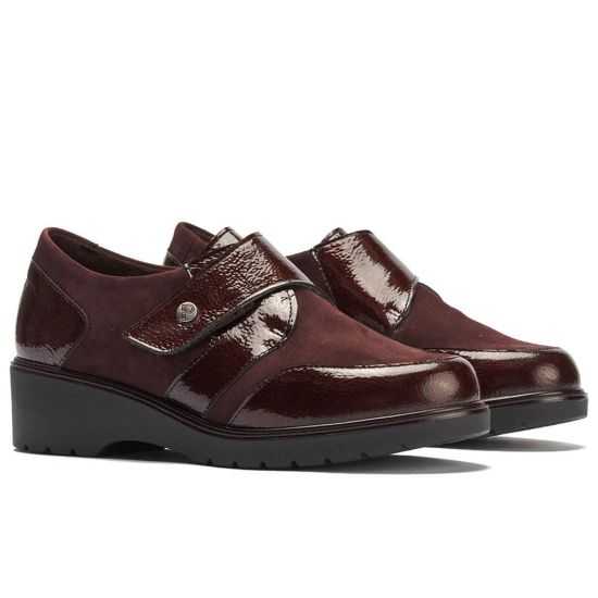 Pitillos - 11524 - BURDEOS - Blucher con velcro combinado charol con ante Burdeos - 2