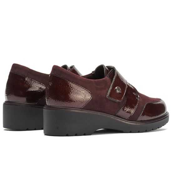 Pitillos - 11524 - BURDEOS - Blucher con velcro combinado charol con ante Burdeos - 3