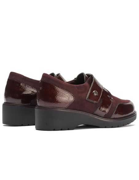 Pitillos - 11524 - BURDEOS - Blucher con velcro combinado charol con ante Burdeos - 3