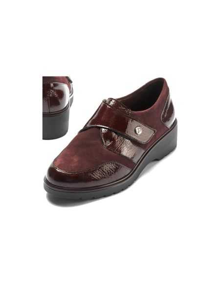 Pitillos - 11524 - BURDEOS - Blucher con velcro combinado charol con ante Burdeos - 4