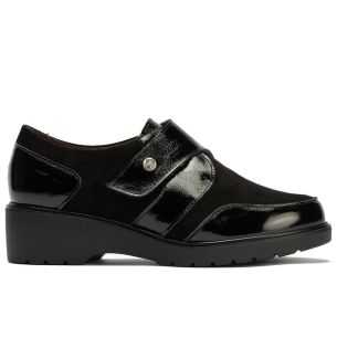 Pitillos - 11524 - NEGRO - Blucher con velcro combinado charol con ante Negro - 1