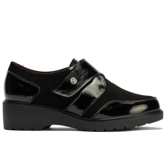Pitillos - 11524 - NEGRO - Blucher con velcro combinado charol con ante Negro - 1