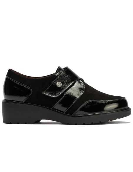 Pitillos - 11524 - NEGRO - Blucher con velcro combinado charol con ante Negro - 1