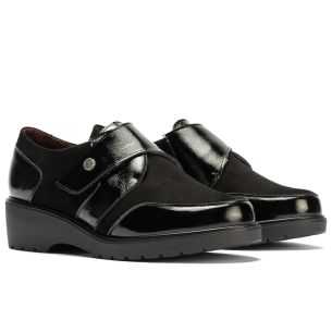Pitillos - 11524 - NEGRO - Blucher con velcro combinado charol con ante Negro - 1 2