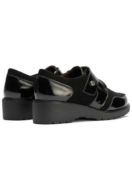 Pitillos - 11524 - NEGRO - Blucher con velcro combinado charol con ante Negro - 3