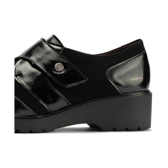 Pitillos - 11524 - NEGRO - Blucher con velcro combinado charol con ante Negro - 5