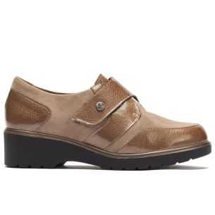Pitillos - 11524 - TOPO - Blucher con velcro combinado charol con ante Topo - 1