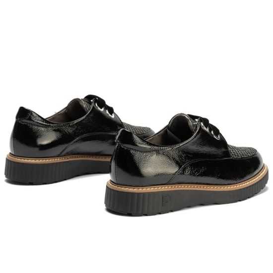 Pitillos - 11555 - NEGRO - Blucher cordón terciopelo combinado charol con tejido Negro - 3