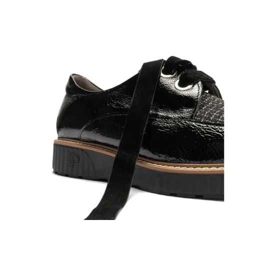 Pitillos - 11555 - NEGRO - Blucher cordón terciopelo combinado charol con tejido Negro - 5
