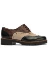 Pitillos - 11563 - NEGRO/TOPO/MARRON - Inglés en napa con grano combinado tricolor Negro-Topo-Marrón - 1
