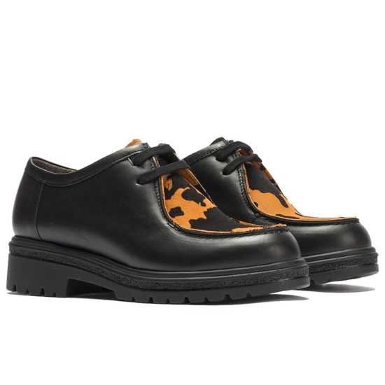 Pitillos - 11571 - NEGRO/CUERO - Wallaby combinado napa con animal print Negro-Cuero - 2