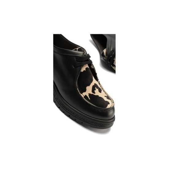 Pitillos - 11571 - NEGRO/BEIGE - Wallaby combinado napa con animal print Negro-Beige - 4