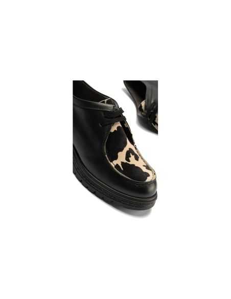 Pitillos - 11571 - NEGRO/BEIGE - Wallaby combinado napa con animal print Negro-Beige - 4