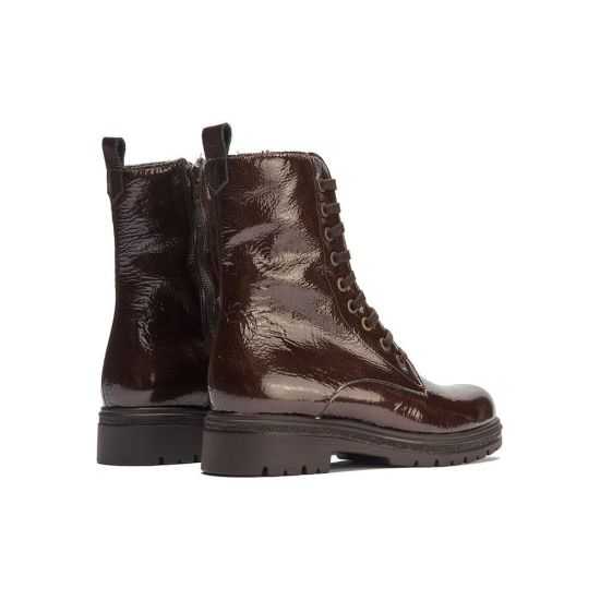 Pitillos - 11574 - MARRON - Bota militar en charol con cremallera Marrón - 3