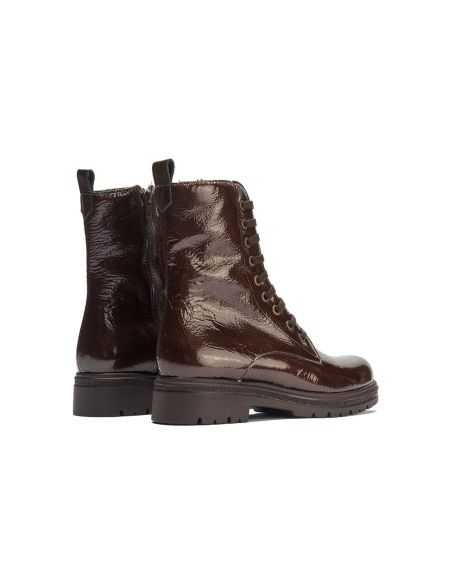 Pitillos - 11574 - MARRON - Bota militar en charol con cremallera Marrón - 3