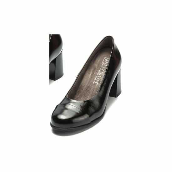 Pitillos - 11653 - NEGRO - Salon combinado charol con puntera Negro - 4