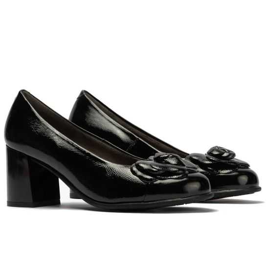 Pitillos - 11657 - NEGRO - Salón combinado charol bicolor con moña flor Negro - 2