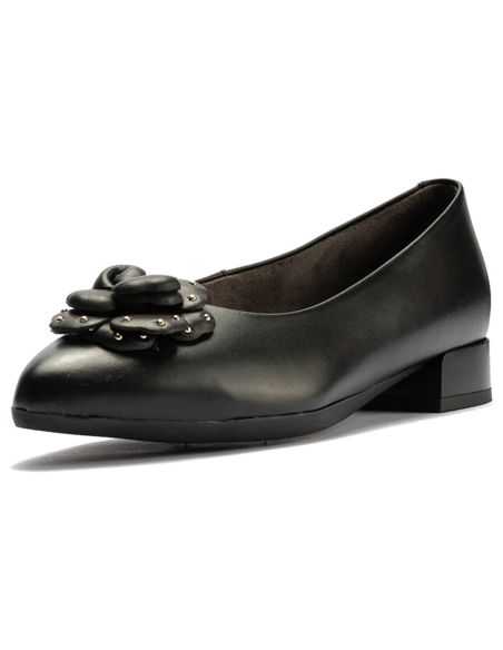 Pitillos - 11673 - NEGRO - Salón en napa con moña flor Negro - 5